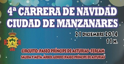 La 4ª Carrera de Navidad de Manzanares se disputará en los Paseos Príncipe de Asturias