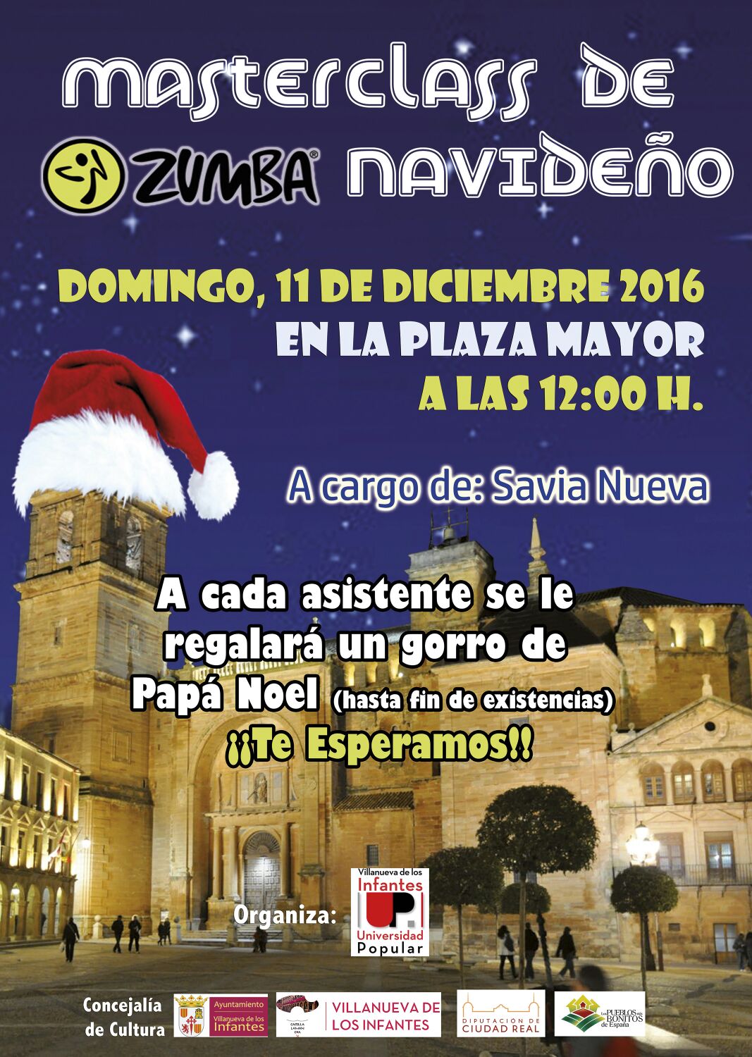 Cita en la Plaza Mayor de Villanueva de los Infantes: Zumba a Ritmo Navideño