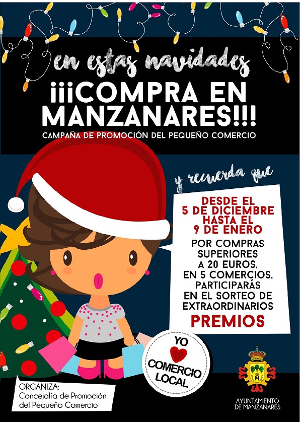 Últimos días para participar en la campaña “En estas Navidades, ¡Compra en Manzanares!»