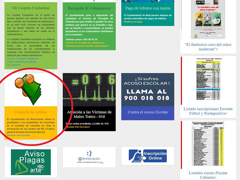 Las liquidaciones tributarias ya se pueden consultar en la web municipal
