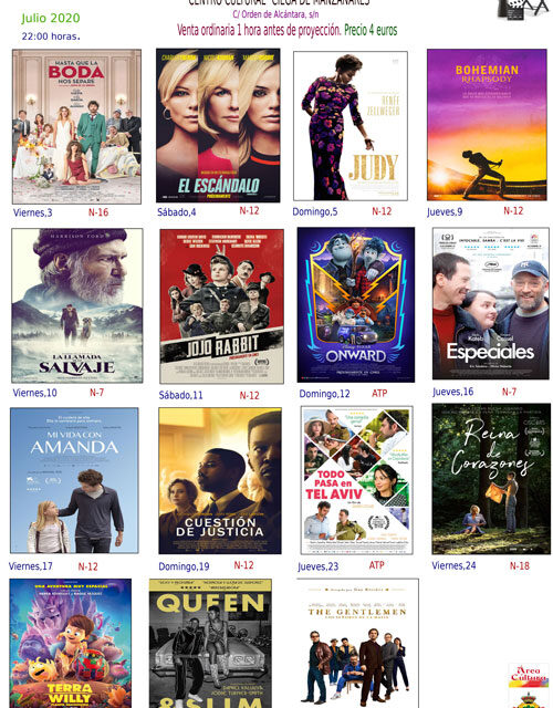 El 3 de julio vuelve el Cine de Verano, adaptado a la “nueva normalidad”