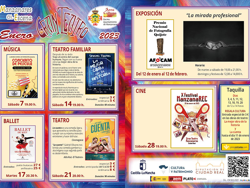 <strong>Cine, teatro, música, ballet y fotografía en el Gran Teatro en enero</strong>