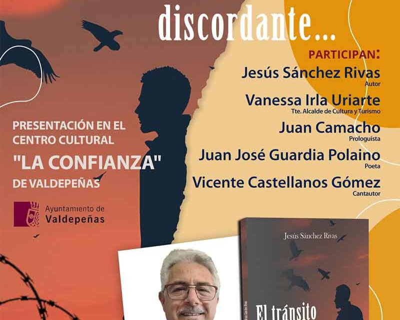 Jesús Sánchez Rivas presentará su poemario ‘El tránsito discordante…’ el próximo 9 de agosto en Valdepeñas