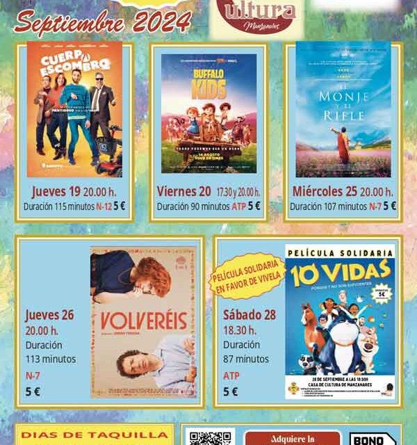 Cinco proyecciones de cine en la Casa de Cultura para cerrar septiembre