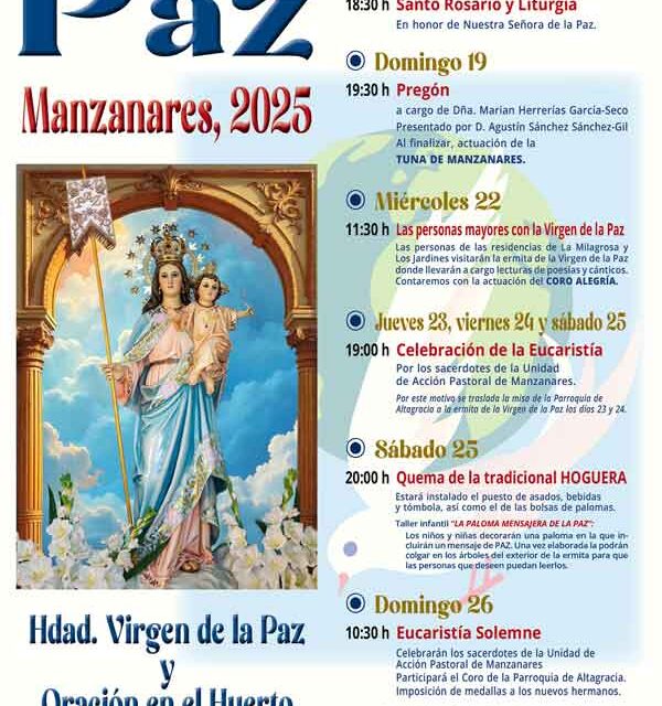 Marian Herrerías pregonará las fiestas en honor a la Virgen de la Paz 2025