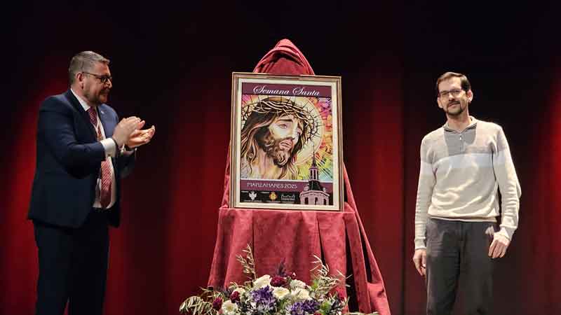 Una ilustración digital del Cristo de la Veracruz anuncia la Semana Santa 2025 de Manzanares