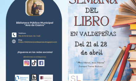 La Semana del Libro de Valdepeñas se celebrará del 21 al 28 de abril con 16 actividades