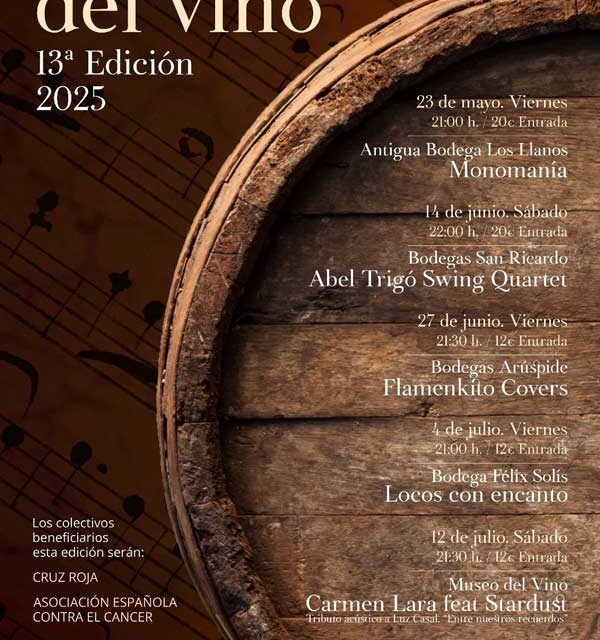 Este viernes arrancan los conciertos de las 13ª Notas del Vino de Valdepeñas