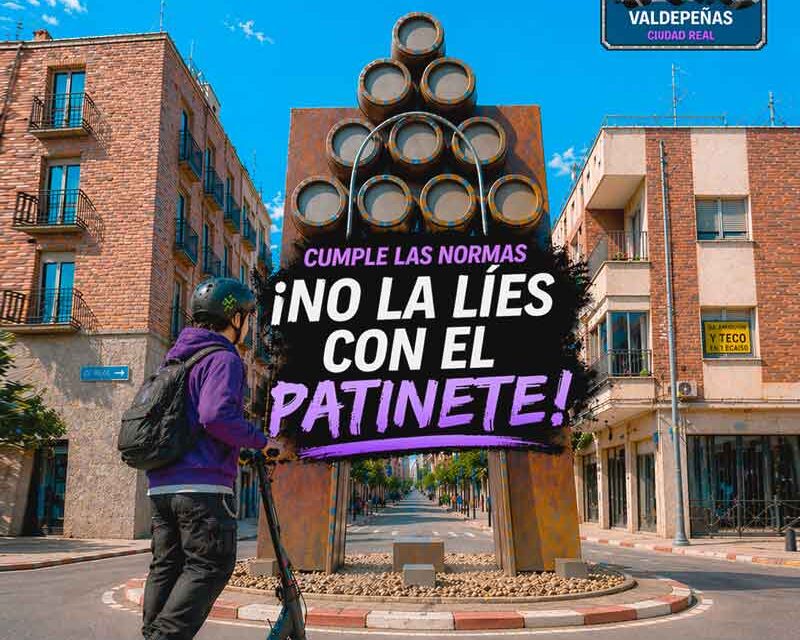 ‘No la líes con el patinete’: Valdepeñas informa sobre la normativa de los VMP
