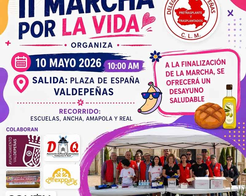 Valdepeñas visibilizará la donación de órganos con la II Marcha por la Vida